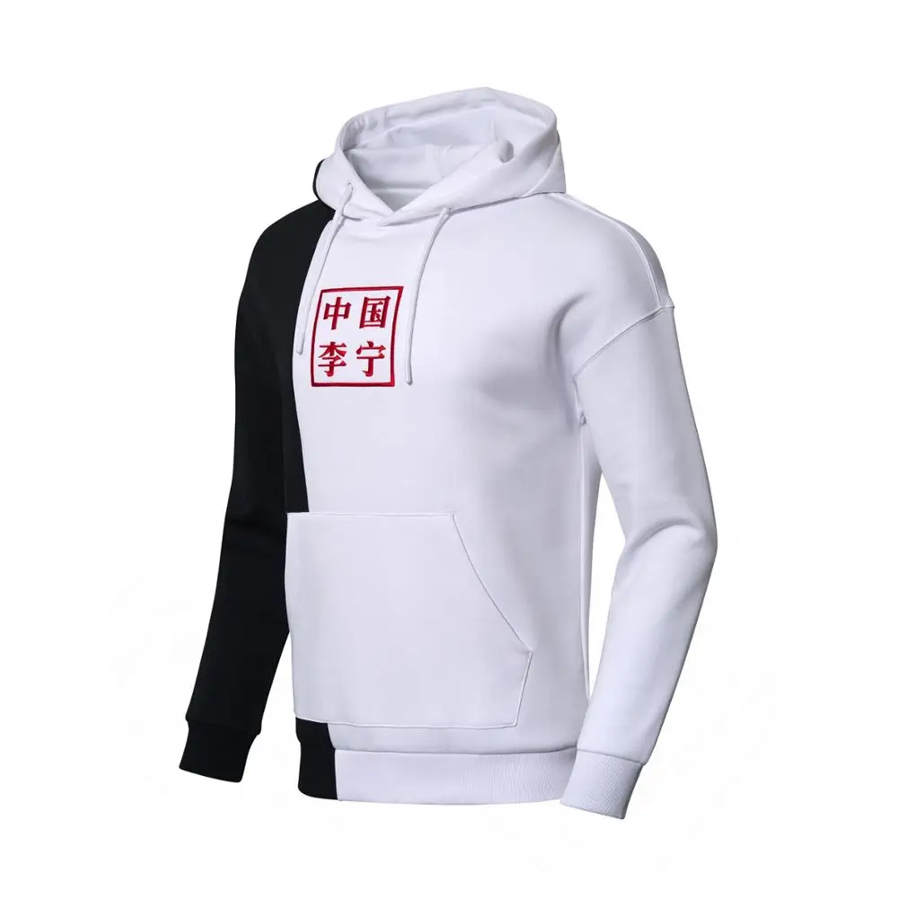 Li Ning PFW унисекс Толстовка 63% хлопок 37% полиэстер свободный крой Удобная подкладка
