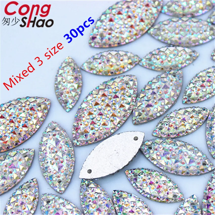 Cong shao 9*20/11*24/15*29 мм маркиза Блестящий Кристалл AB Цвет цепочки с кристаллами с серебрянной акантовкой, пришить пришитые стразы камни Кнопки Одежда WC42