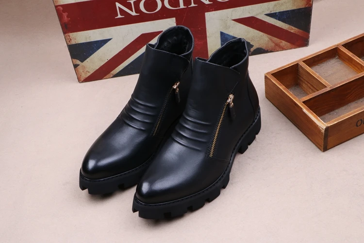 Брендовые мужские ботильоны; botas hombre; модные мужские кожаные ботинки «Челси»; мужские теплые ботинки без застежки в байкерском стиле; Мужская Рабочая обувь
