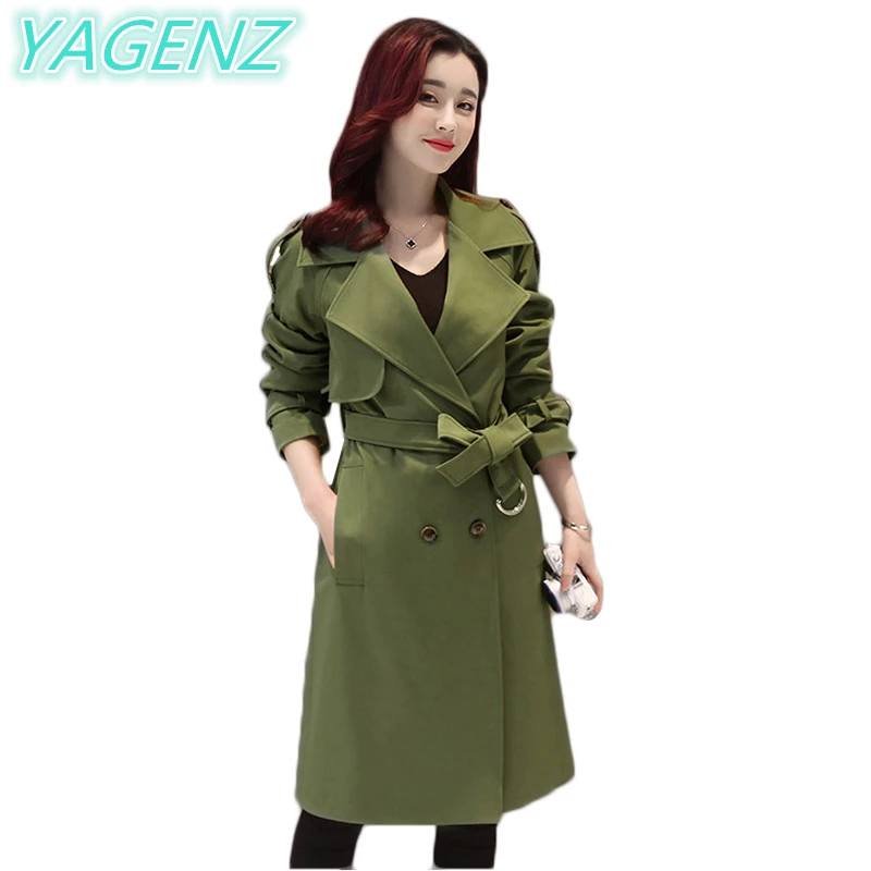 Женские двубортные ветровки 2020 весенне осенний модный длинный Тренч Женское