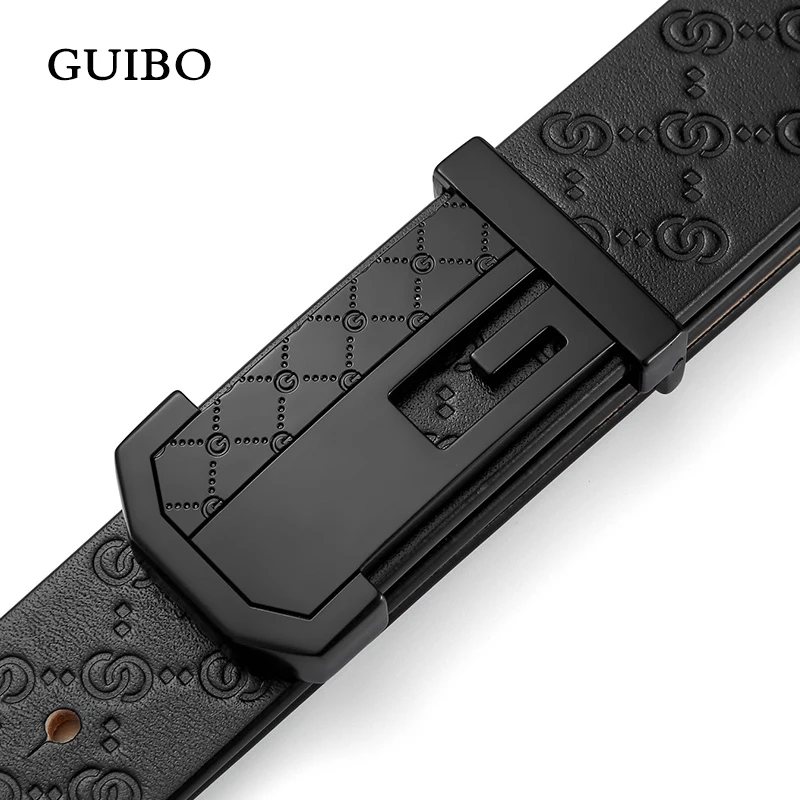 GUIBO качественные мужские ремни из натуральной коровьей кожи люксовый бренд для