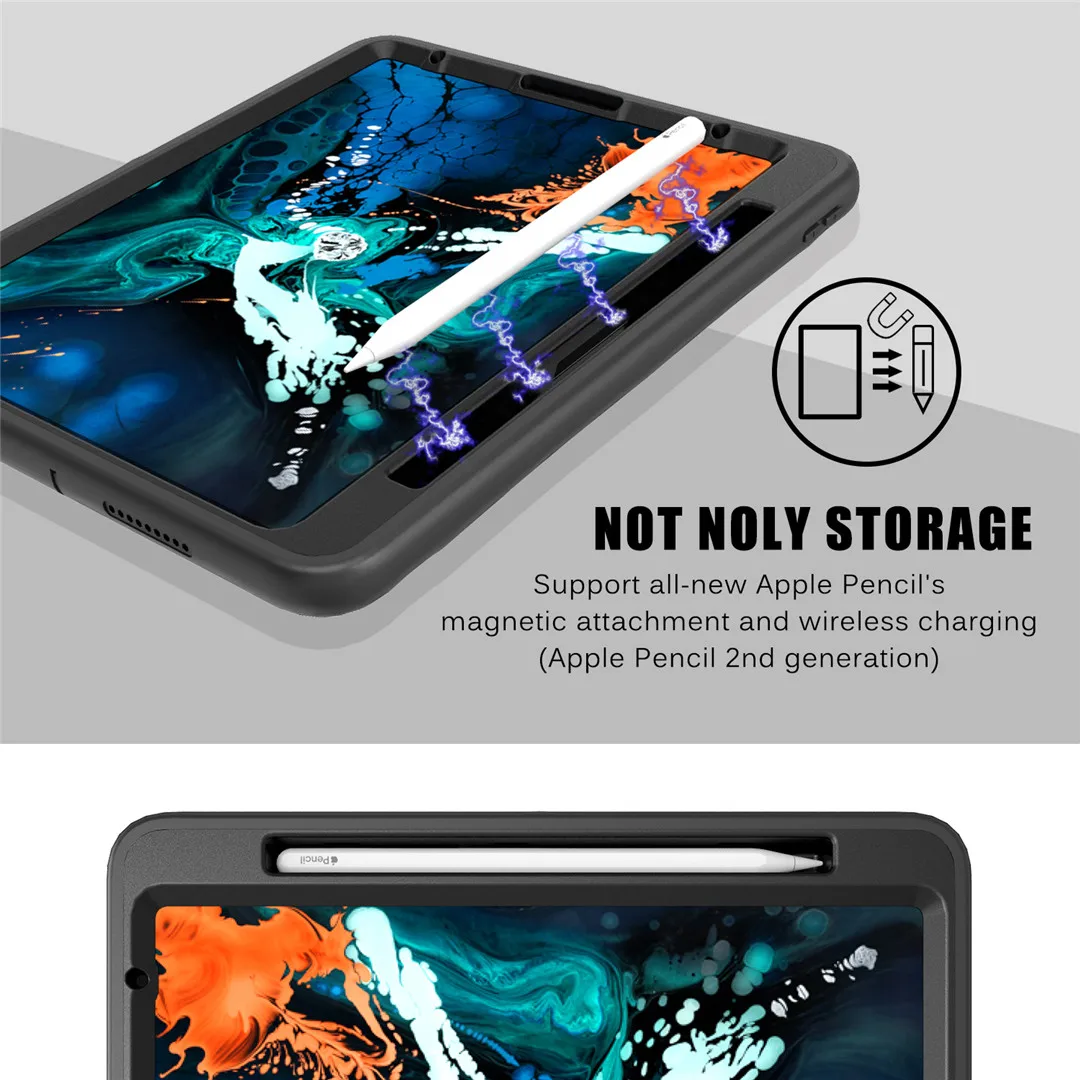 For iPad pro 12.9 case With charge apple pencil holder silicon cover protector shockproof Shell case for new iPad pro 12.9