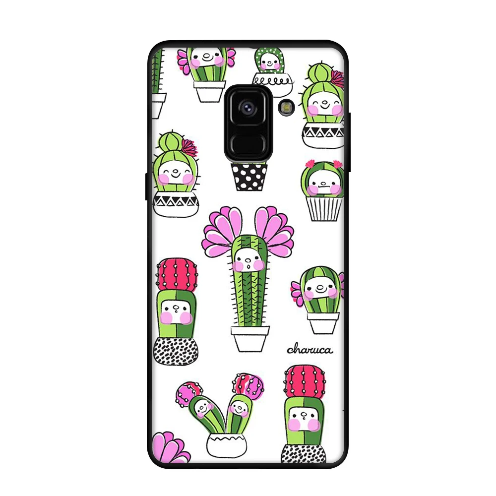 08 Матовый чехол с черным узором для samsung Galaxy A8 A6 Plus A8 A9 Star Lite A7 A5 A3, защитный чехол для телефона - Цвет: 08