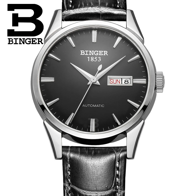 Швейцарские мужские часы роскошного бренда BINGER автоматические механические