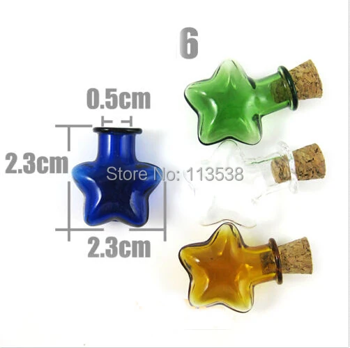 

Free shipping 100pcs/lot star tiny cork glass globes diy Bottle Perfume essential oil vial pendant mini glass bottle super deal