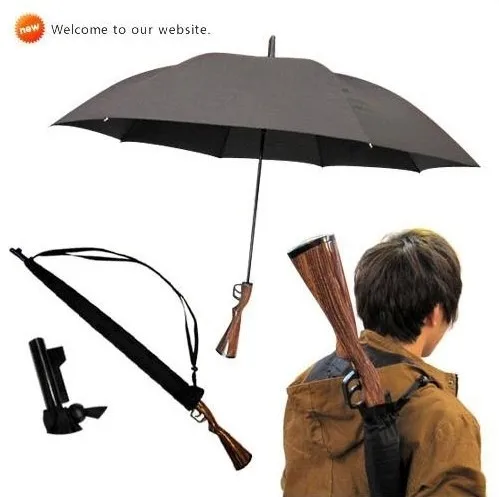 Rifle wooden handle,gun umbrella,100%sunscreen,UPF>40+,parasol,straight ,windproof,3.5mm fiberglass long ribs