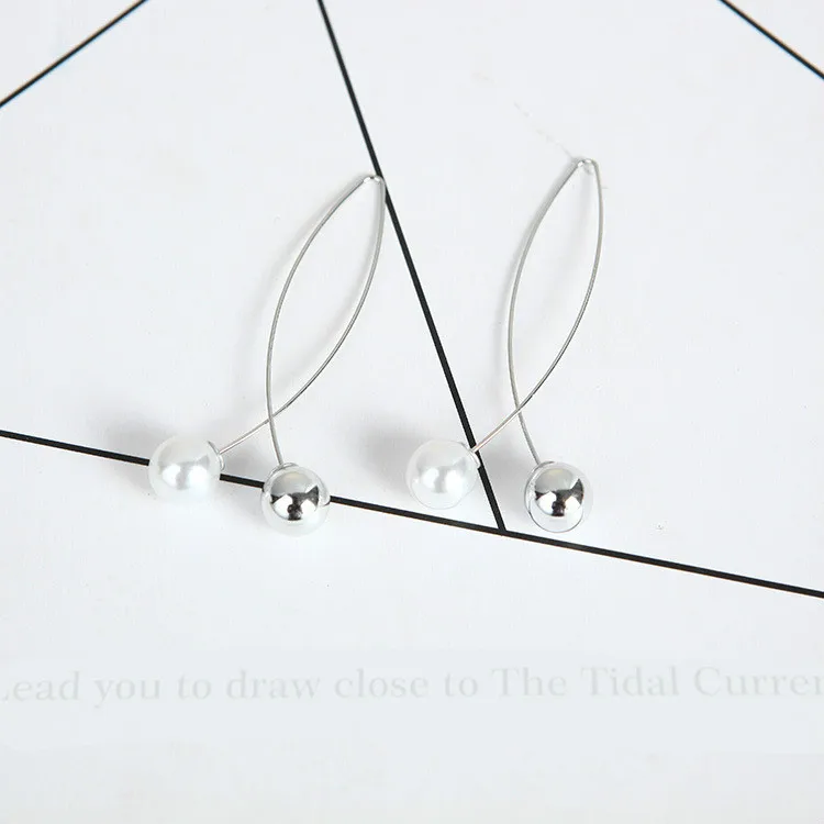 Женские длинные серьги с жемчугом подвески 2019|Серьги-гвоздики| |