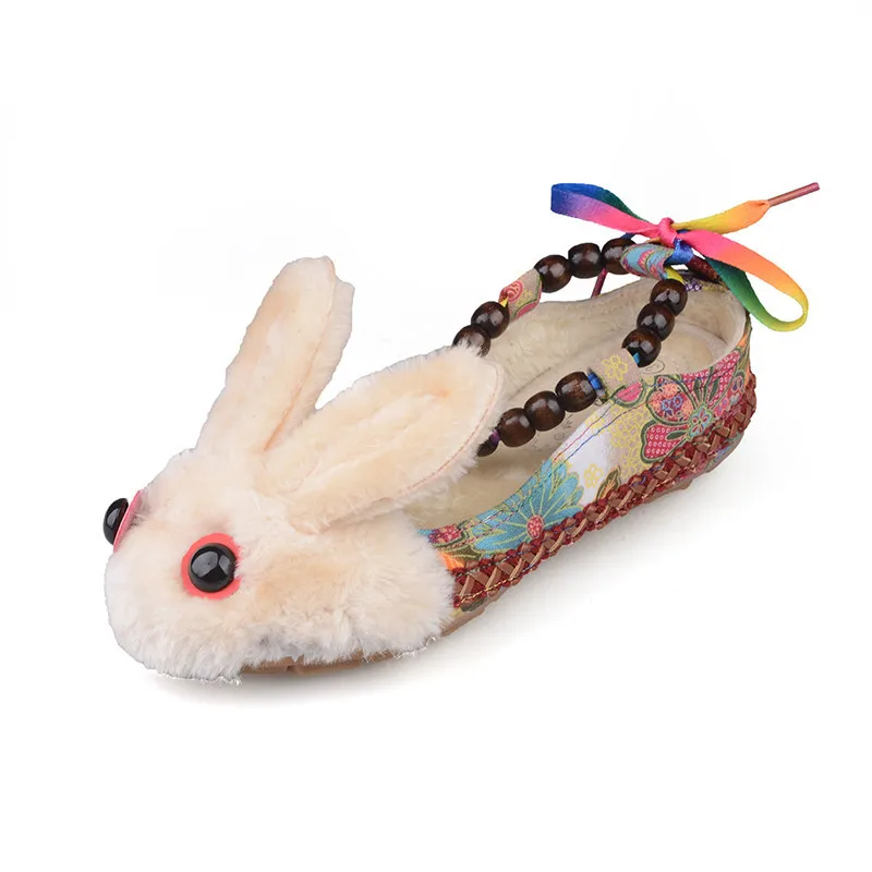 Женские туфли ручной работы Этническая вышивка плоская подошва цветочный принт