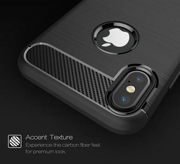 Tikigogo Case For iPhone X High Grade Carbon Fiber Brushed Soft Silicone TPU case for iphone back cover |