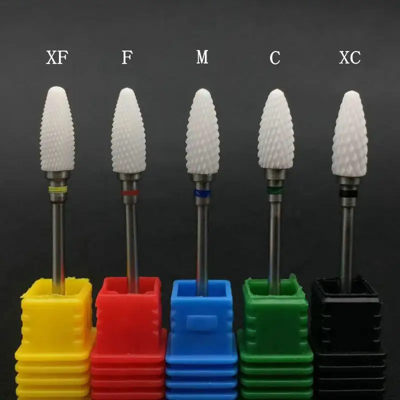 10pcs/set Wholesale Nail Ceramic Mill Manicure Machine Set Cutter For Pedicure Electric Nail Files Nail Drill Bit Nail Tools