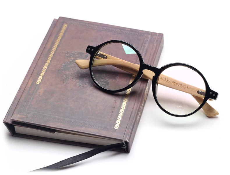 2019 круглые бамбуковые очки ручной работы деревянные для чтения оправы серые
