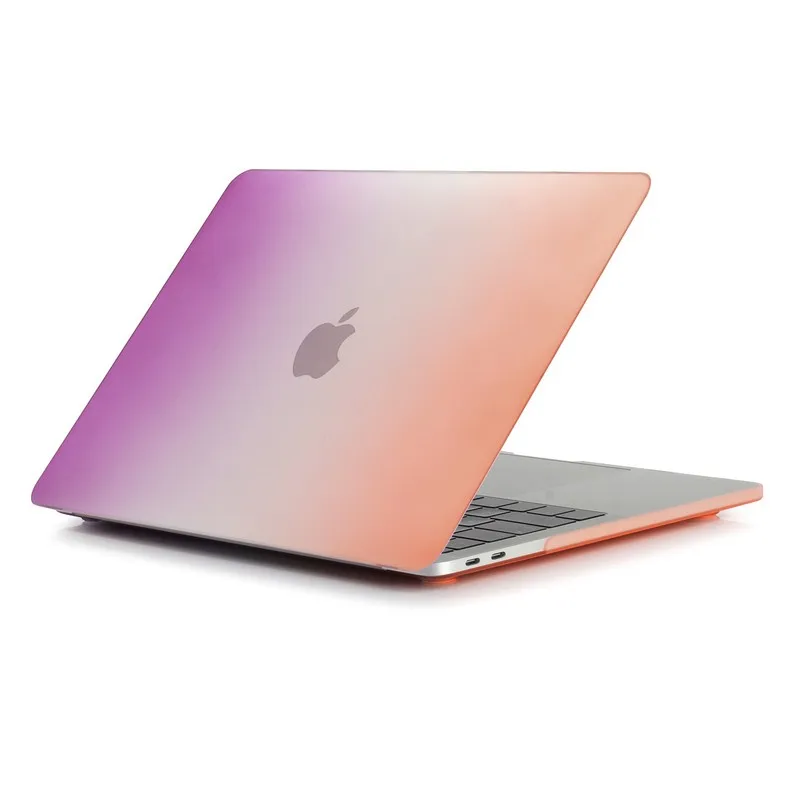 Тонкий цветной чехол для ноутбука Macbook Air 13 A1466 Радужный жесткий защитный из ПВХ