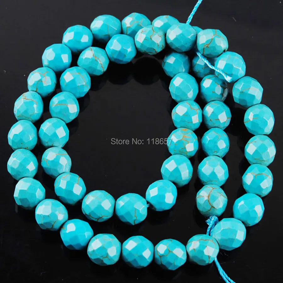 Бесплатная доставка Howlite 8 мм граненый круглый прокладки свободные Бусины 15 1/2