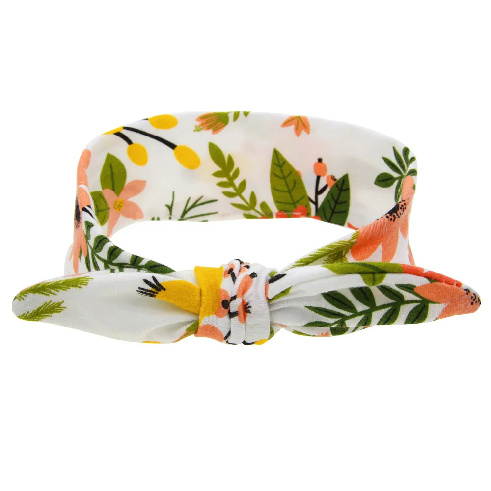 

2016 fashion baby girls printed headbands rabbit ears Floral cute newborn turban headband Children hair accessories 20pcs/lot