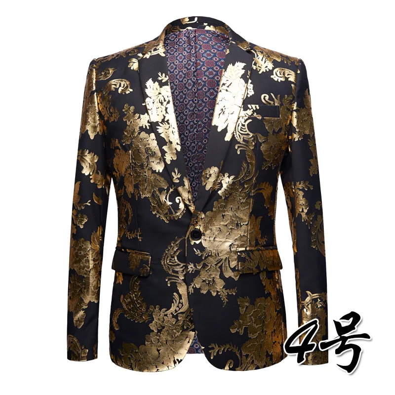 

2020 European and American wind man bronzing suit Stage performing arts with British fashion suits to add $2 can be customized