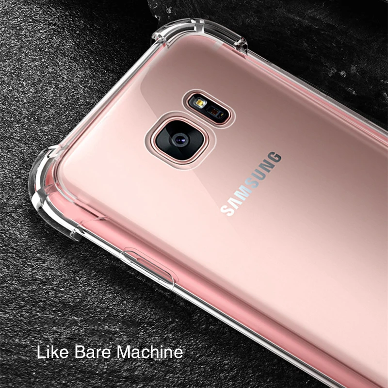 LUENDE Shockproof Clear Soft Silicone Case For Samsung Galaxy S8 S9 Plus Cell Phone Cover S8Plus S9Plus |