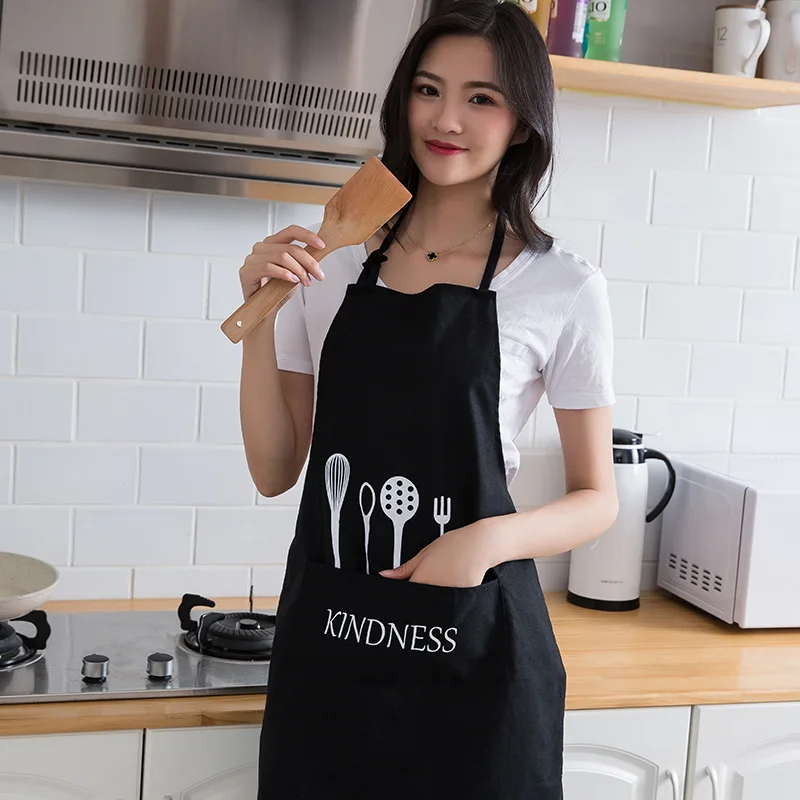 Fashion Korean Aprons Cotton Simple Cafe Uniform Unisex Adult for Women Men's Kitchen Cooking Pinafores | Дом и сад