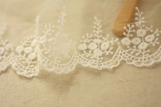 

10 yards ivory lace trim with lovely flowers