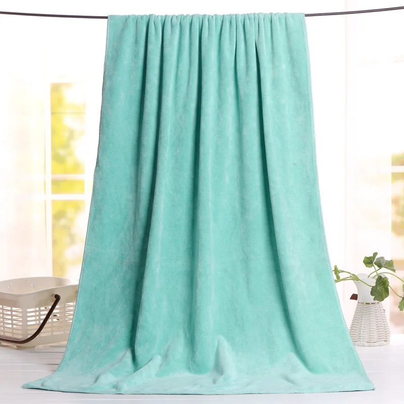 light green Супер Абсорбент микрофибры Полотенца Ванна Полотенца 580g 180*80 см супер толстые лагер Полотенца Красота салон, отель халат пляжные Полотенца s - Цвет: light green
