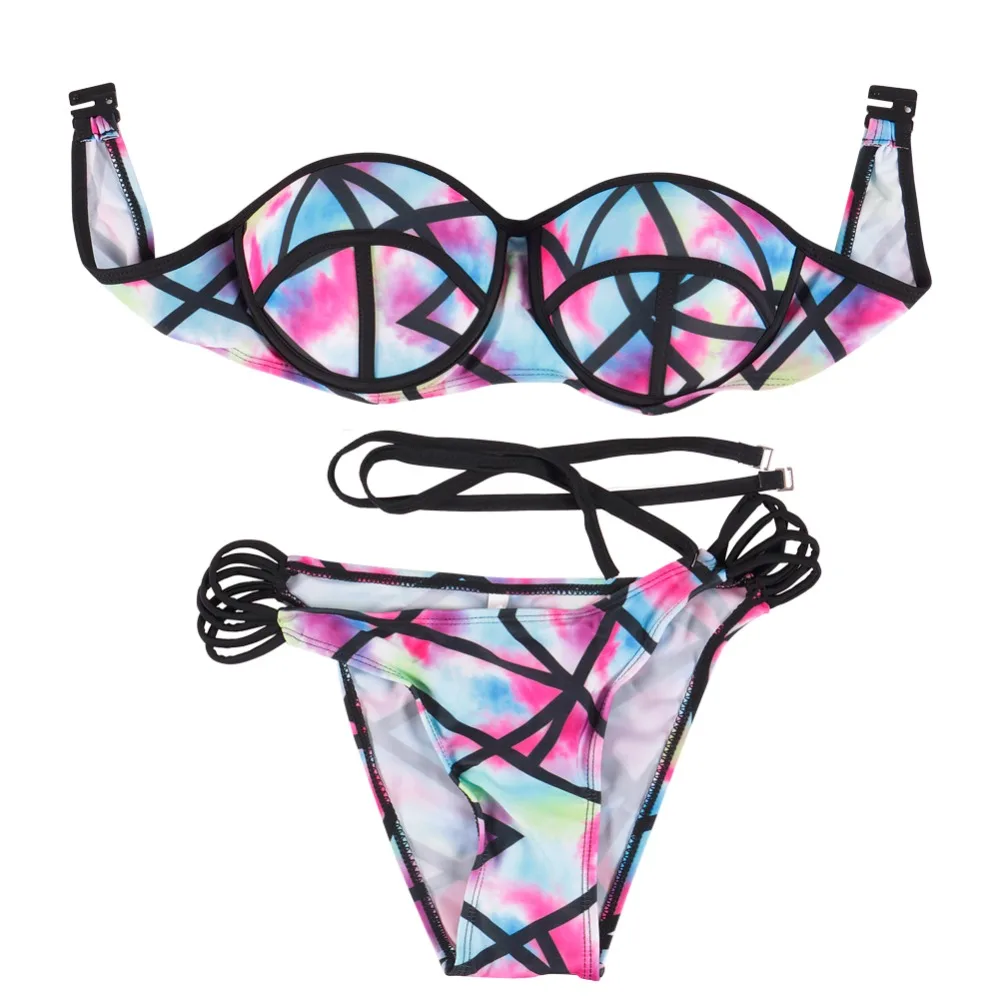 Sexy Brazilian Bikinis Neopreno Push Up Swimwear Women Biquines Real Neoprene Bikini Neon Biquini 3d Bathing Suits Swim Suit | Женская