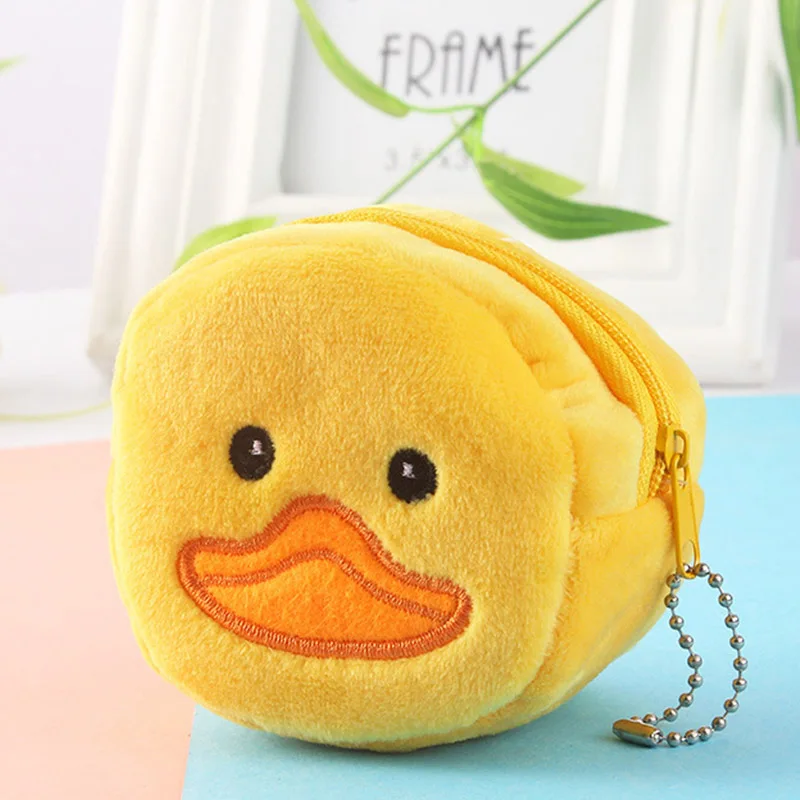 Duckling 14 видов стилей милые животные плюшевые сумочки игрушки 8 см брелок плюшевые игрушки кошелек для ключей плюшевые портмоне игрушки - Цвет: Duckling