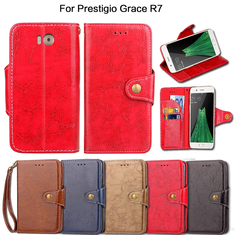 Флип чехол для Prestigio Grace R7 Винтаж с подставкой искусственная кожа люкс бумажник