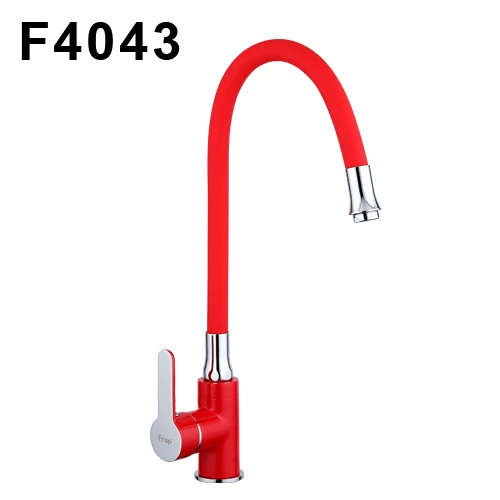 F4043 red Frap Бизнес Стиль черный белый красный силикагель нос любое направление кухонный кран холодной и горячей воды смеситель F4042 F4041 F4043 - Цвет: F4043 red