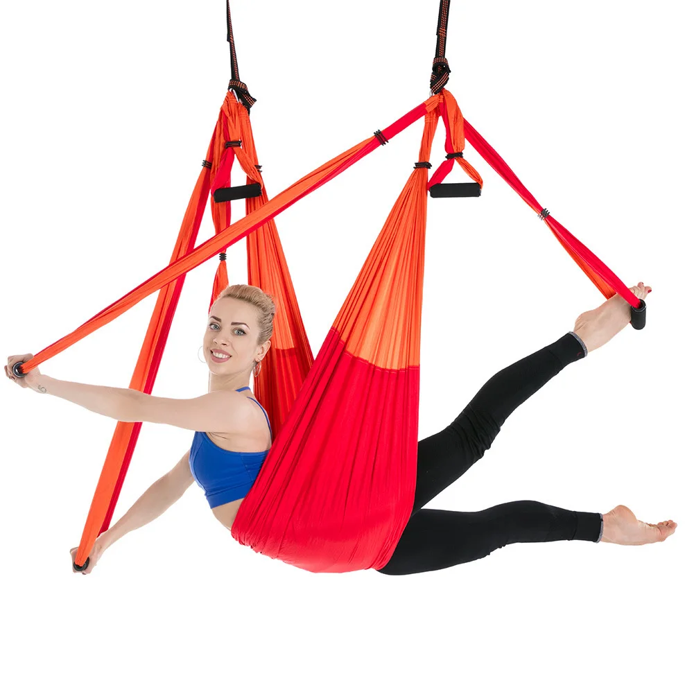 

Nylon Taffeta Yoga Hammock Anti-Gravity Aerial High Strength Swing Hamac Hanging Chair Fitness Inversion Belts Can be Hold 200Kg