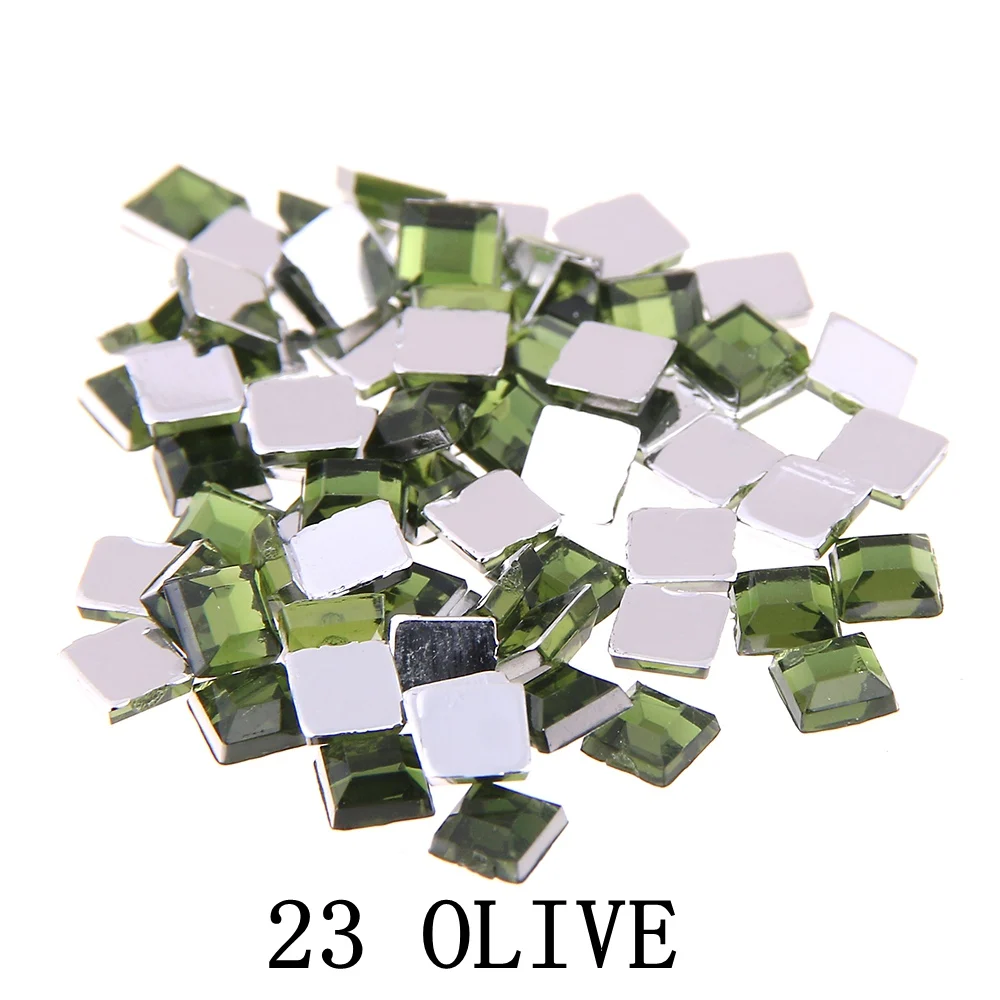 23 olive Стразы для ногтей с плоской задней стороной 2 мм 4 мм 6 мм смешанные размеры 4 г около 180 шт для рукоделия Скрапбукинг Сделай Сам одежда для украшения ногтей - Цвет: 23 olive