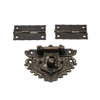 antique bronze furniture hardware box latch hasp toggle buckle 2pcs decorative cabinet hinges for jewelry wooden box