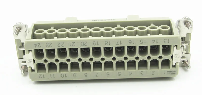 HDC-HE-024M HAOGNCN сверхмощный разъем 24 pin 16A прямоугольный разъем горячий бегун