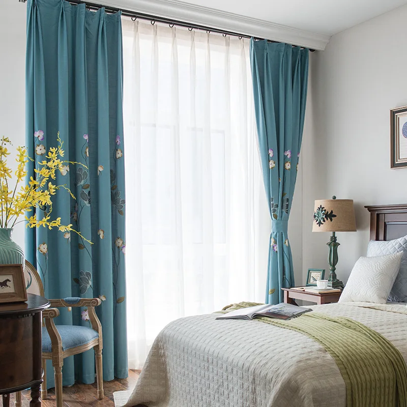 Пасторальный стиль полузатемняющие шторы для спальни окна гостиной элегантные