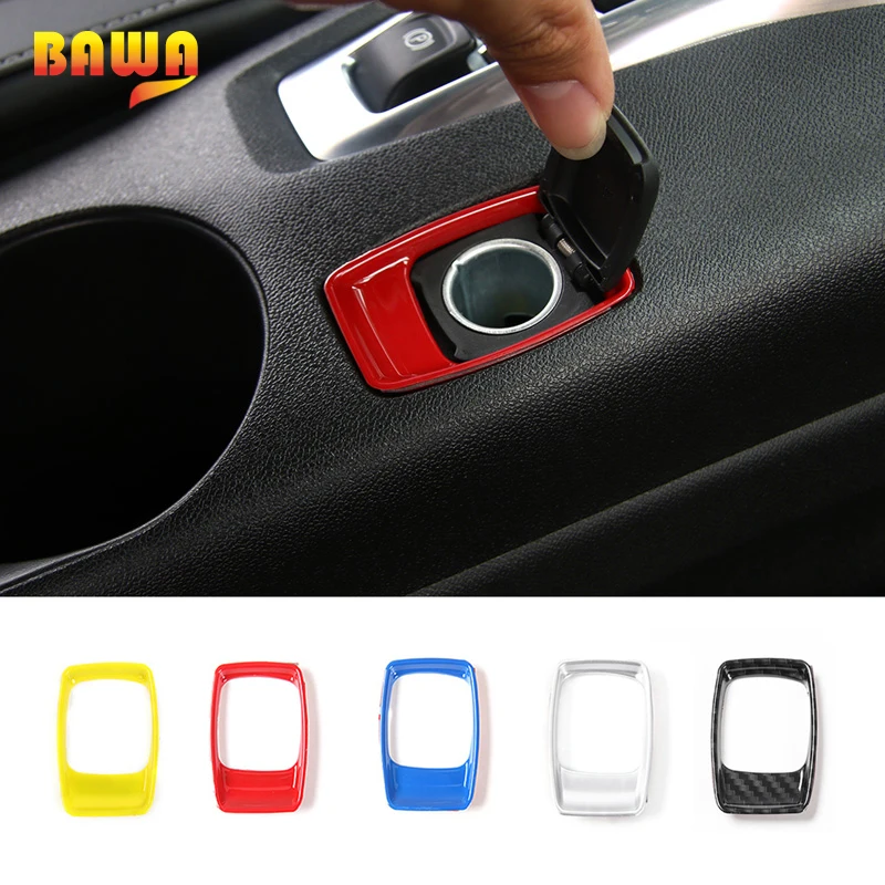 

BAWA Car Cigarette Lighter Decoration Cover Trim ABS Interior Accessories Stickers For Chevrolet Camaro 2017 Up Car Styling