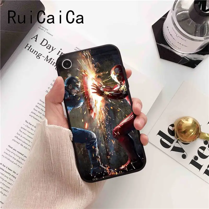 Ruicaica Marvel Мстители Капитан Америка Железный человек рисунок чехол для телефона