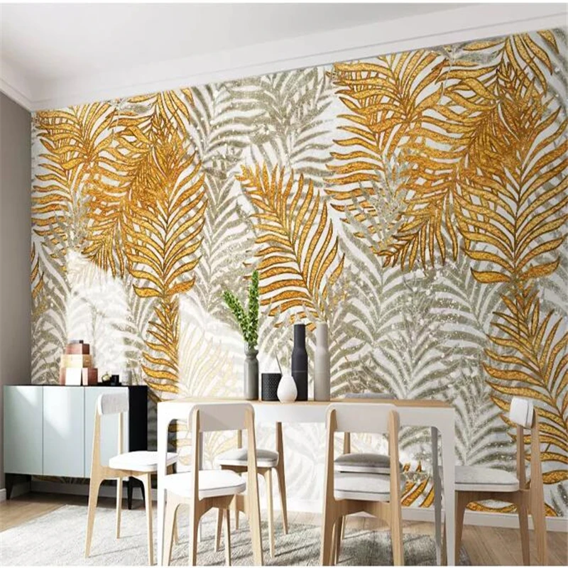 Wellyu papel де parede пользовательские обои скандинавские тропические листья растения