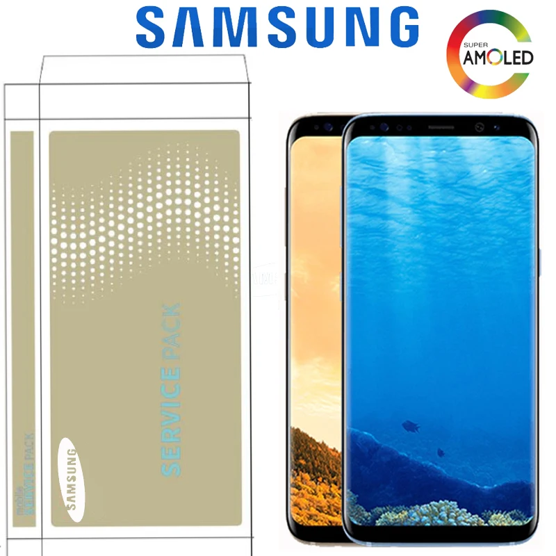 Супер AMOLED для Samsung Galaxy S8 S8 Plus G950 G950F G955FD G955F сгоревший теневой ЖК-дисплей с цифрователь для сенсорного экрана