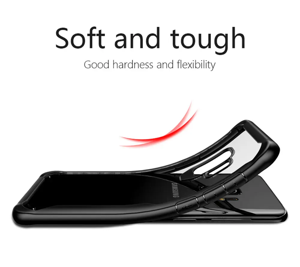 IDOOLS Case for Samsung Galaxy S9 Plus S9+ Hybrid Armor Bumper Clear Hard Acrylic Transparent Cases S 9 Capa |