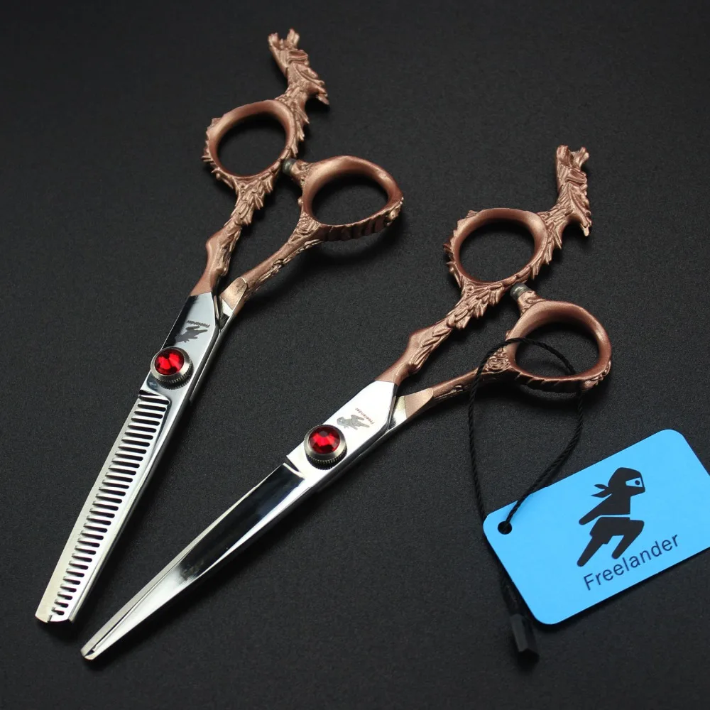 

6.0 inch rose gold tail dragon handle hairdressing scissors barber shears flat shears tooth scissors thinning shears