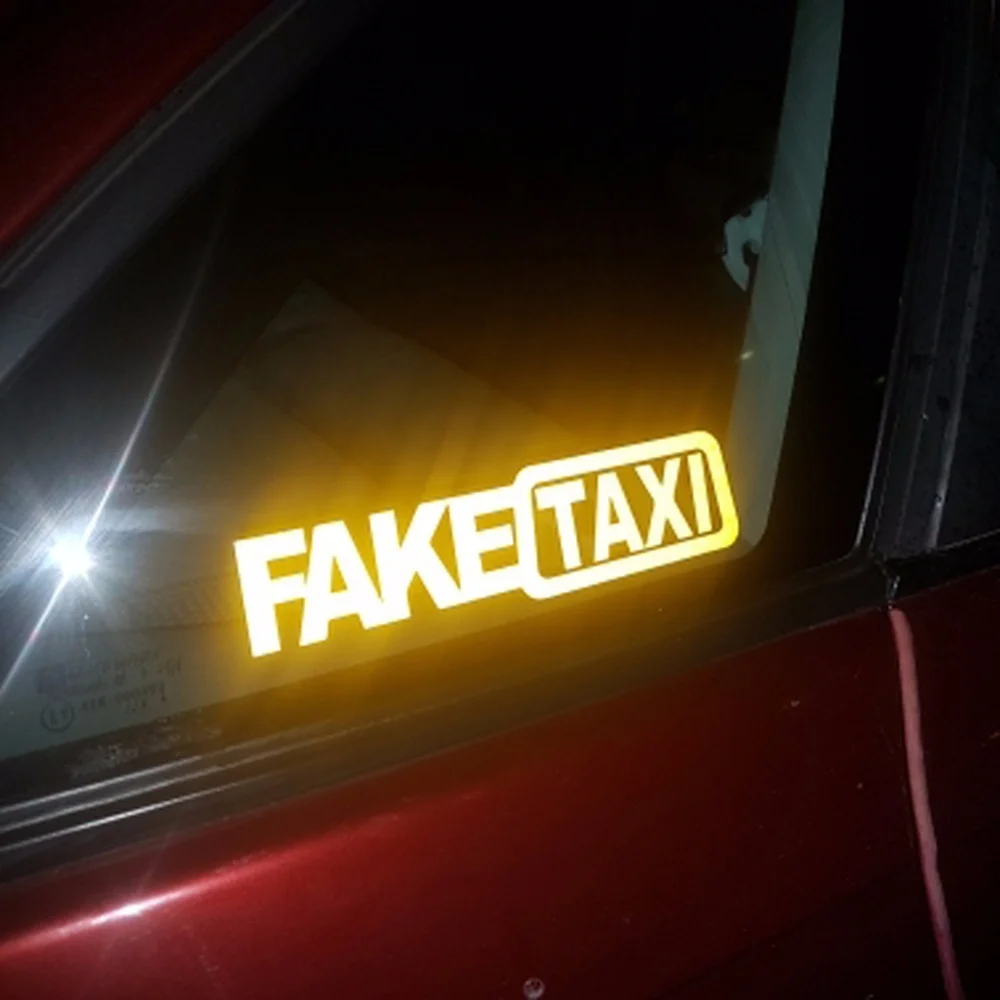 2 шт. забавные такси JDM светоотражающего стикера Водонепроницаемый Окна