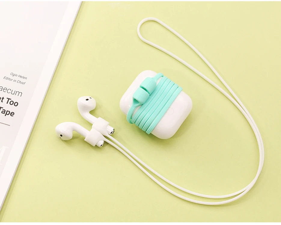 Магнитный силиконовый Заушник для Apple Airpods 2 анти-потеря веревки Защитный Мягкий многоцветный шнур беспроводной наушник