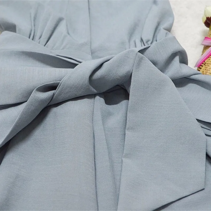 

MIND FEET Slim Women Sexy Playsuits Spaghetti Strap Bow Sleeveless Belt Spring Backless Woman Casual Shorts Rompers Jumpsuits