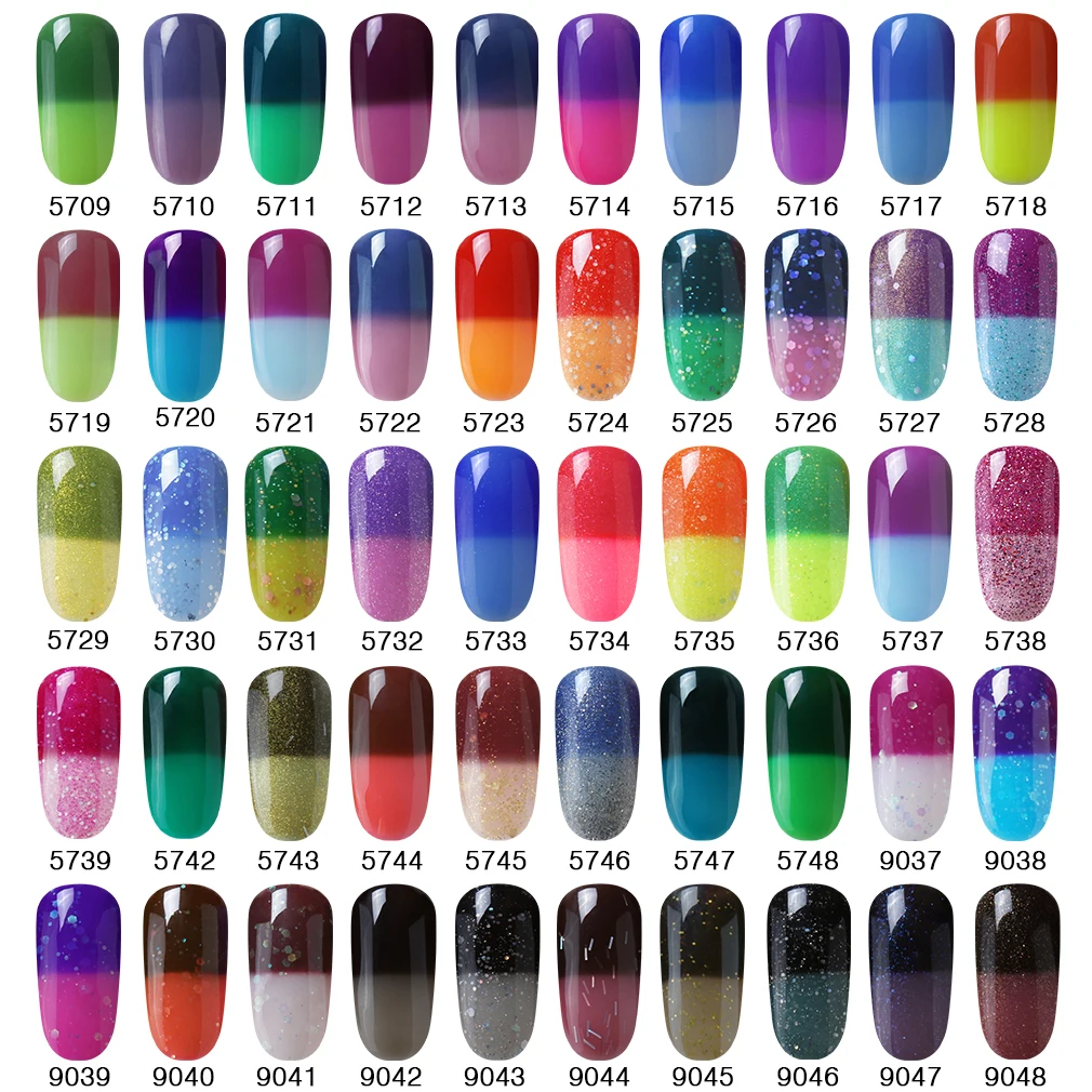 7 мл термальный Гель лак для ногтей отмачиваемый УФ меняющий цвет блестящий