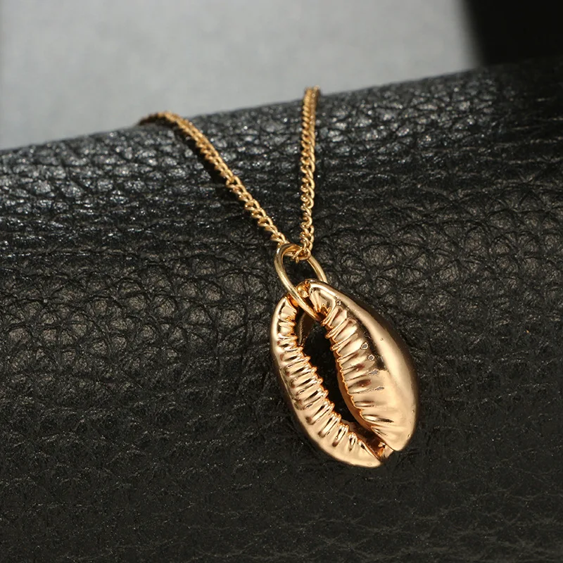 Vintage Silver Gold Alloy Conch Necklace For Women Shell shape Pendant Simple Ocean Beach Bohemian Fashion Jewelry Party Gift | Украшения и