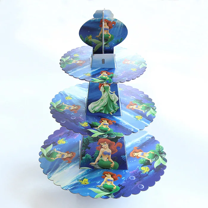cake stand 1pcs 1 шт 108 см* 180 см вечерние одноразовые пластиковые скатерти Русалочки для детей, девочек, день рождения, украшения стола - Цвет: cake stand 1pcs
