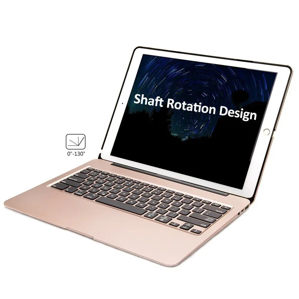 Для iPad Pro 12.9 корпус клавиатуры, 7 цветов с подсветкой Алюминий Bluetooth клавиатура раскладушка чехол+ 5600 мАч внешний Батарея