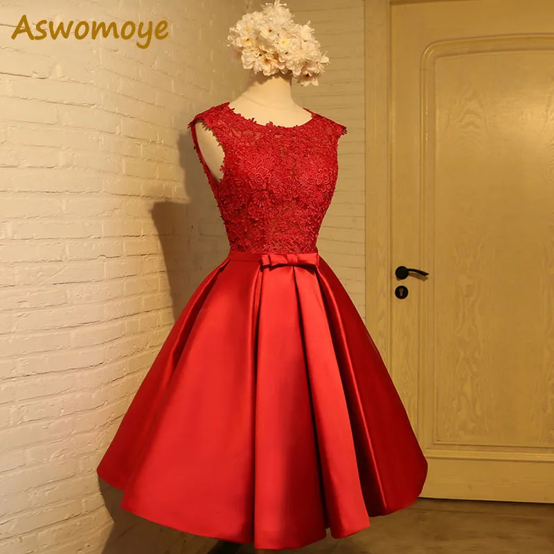 Aswomoye короткое платье подружки невесты 2018 новые элегантные свадебные вечерние