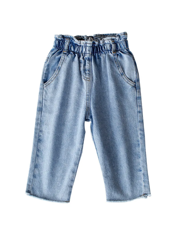 Children's clothing girl summer 2019 new casual Jeans Kids Korean version of the seven-point pants baby loose foreign gas | Детская
