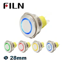 28mm 12v 24v led red green metal push button switch power mark locking latching self reset momentary switch spdt 1no 1nc 2no2nc