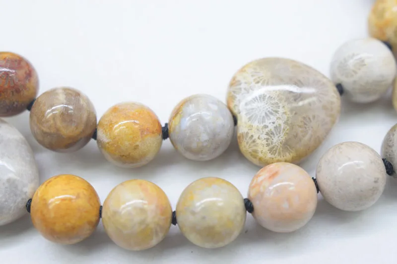 

CORAL CRYSTAL round heart necklace 10mm 21inch wholesale nature beads FPPJ