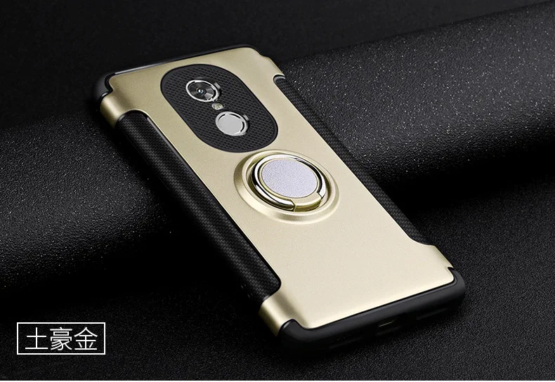 gold Для xiaomi redmi Note 4 4X чехол из жесткого поликарбоната+ силиконовый гибридный защитный чехол-накладка с кольцом-подставкой для xiaomi redmi 4x - Цвет: gold